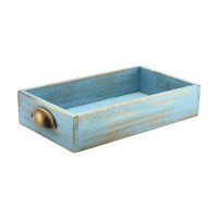 Blue Wash Wooden Food Display Drawer 1-3 GN